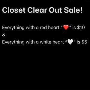Closet Clear Out Sale